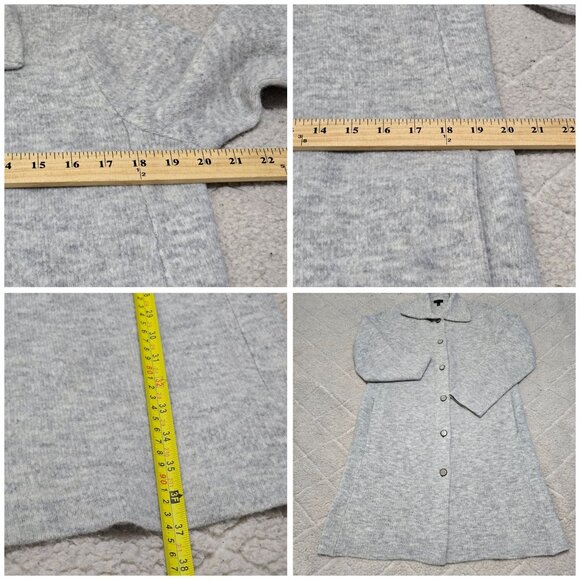 Talbots Women's Gray Button-Up Long Knit Cardigan Coat S Acrylic Blend Size S - Picture 3 of 10
